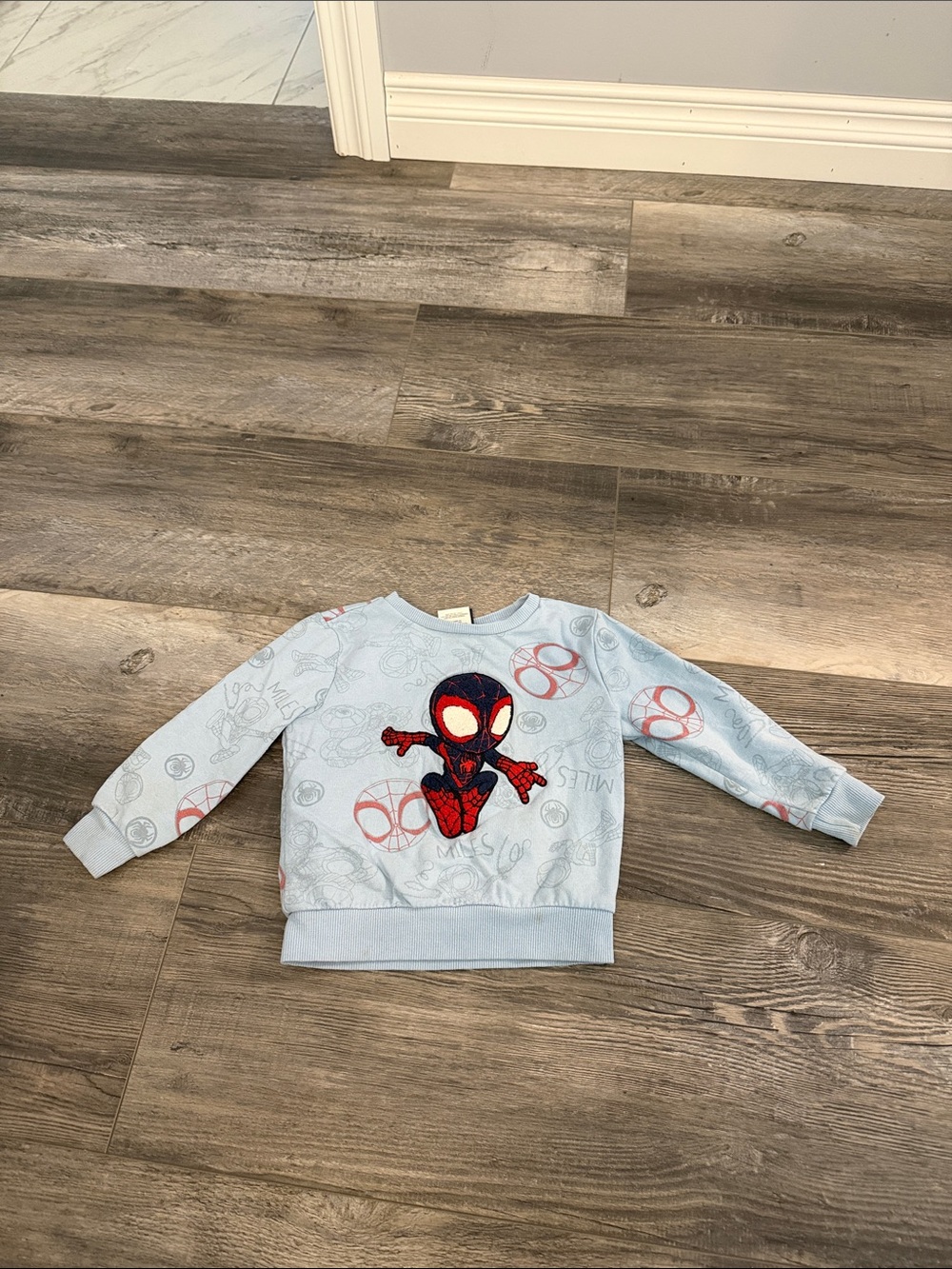 Marvel Light Blue Kids Spider-Man Miles Morales Sweatshirt